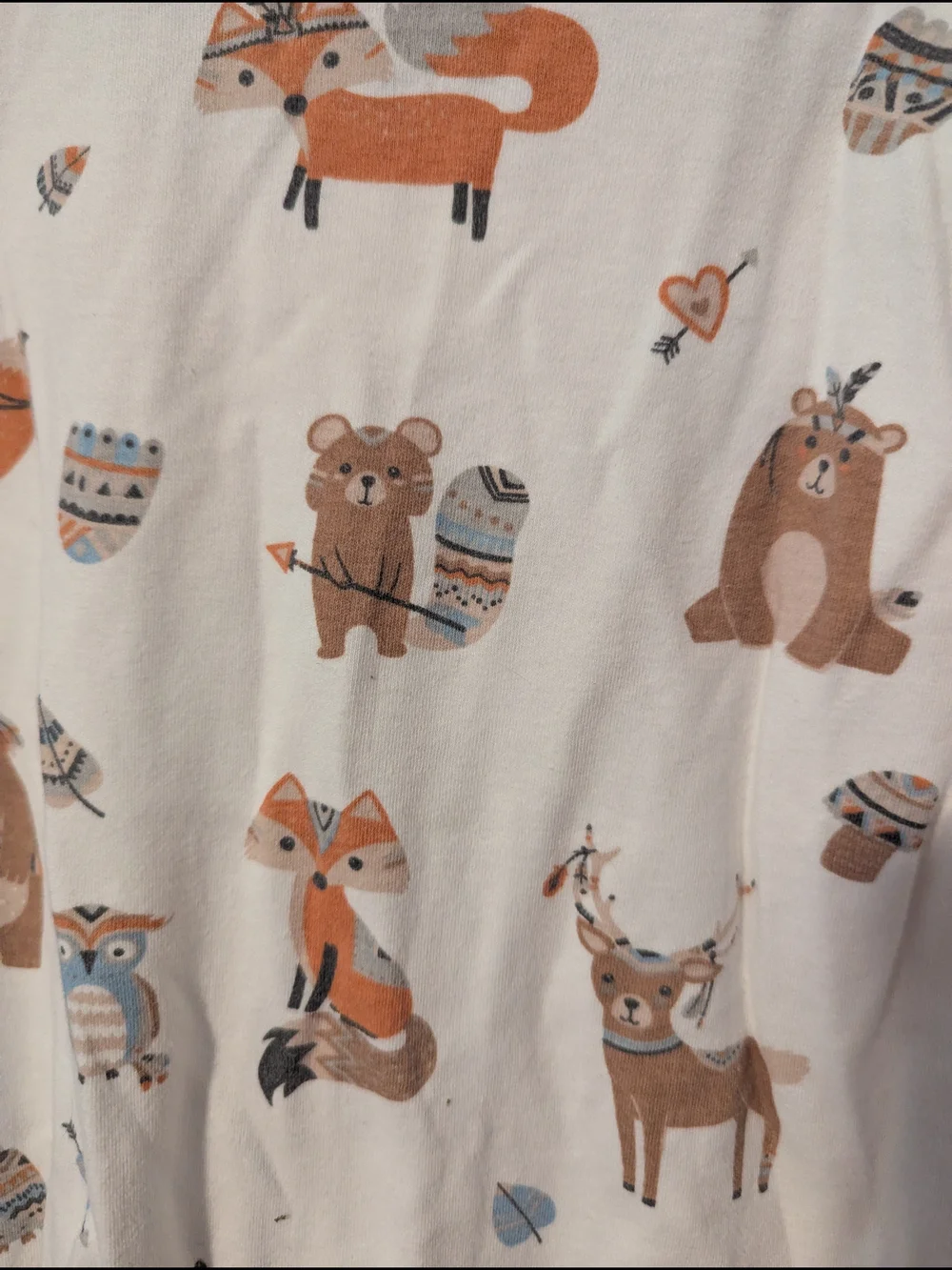Cream Fox & Friends Sleeveless Kids Foot Out Sleep Sack